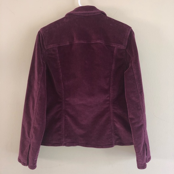 Chadwicks Burgundy Red Corduroy Blazer Jacket Womens Size S Collared Button Up - Picture 8 of 12